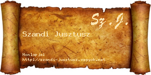 Szandi Jusztusz névjegykártya